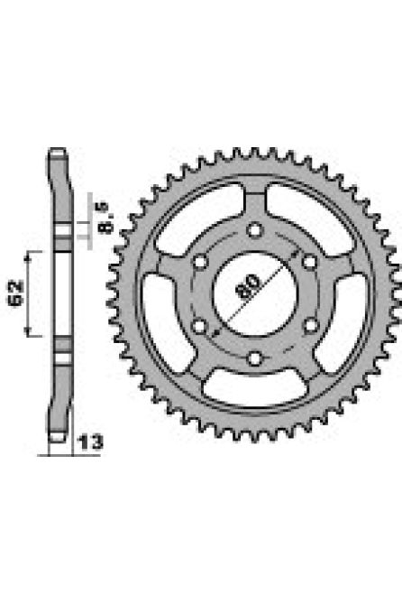 PBR ЗВЕЗДА ЗАДНЯЯ 4368 45 C45 YAMAHA XT 225, SERROW 92-07 (JTR1869.45) (ЦЕПЬ 428)