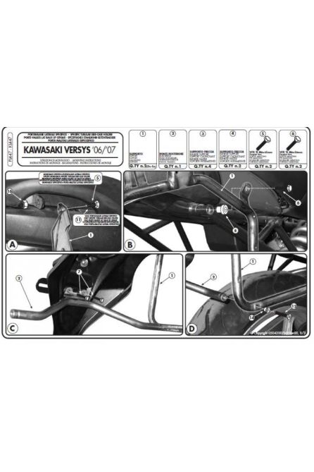 KAPPA КРЕПЕЖ БОКОВЫХ КОФРОВ MONOKEY KAWASAKI VERSYS 650 (06-09) - ТАКЖЕ ДЛЯ КОФРА K-VENTURE ALU