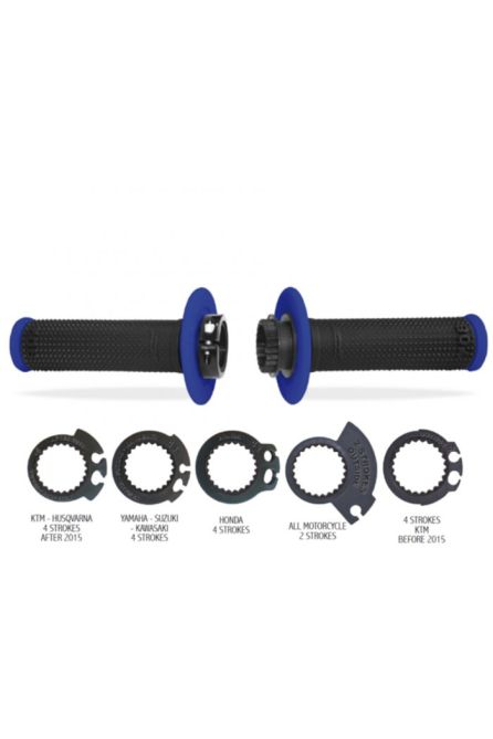 PROGRIP ГРИПСЫ PG708 OFF ROAD Z BLOKADĄ SCS LOCK ON + 5 ADAPTERÓW ROLGAZU (22+25MM) ЦВЕТ СИНИЙ СЕРЫЙ (708-150)