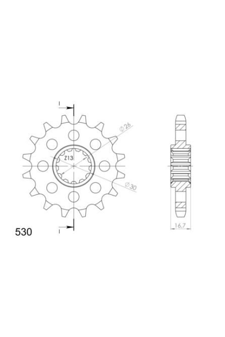 SUPERSPROX ЗВЕЗДА ПЕРЕДНЯЯ 347 16 (34716) HONDA CBR 1000RR, CBF 1000 '06-'16 (JTF333.16)* (ЦЕПЬ 530) (С РЕЗИНОВОЙ ВСТАВКОЙ)
