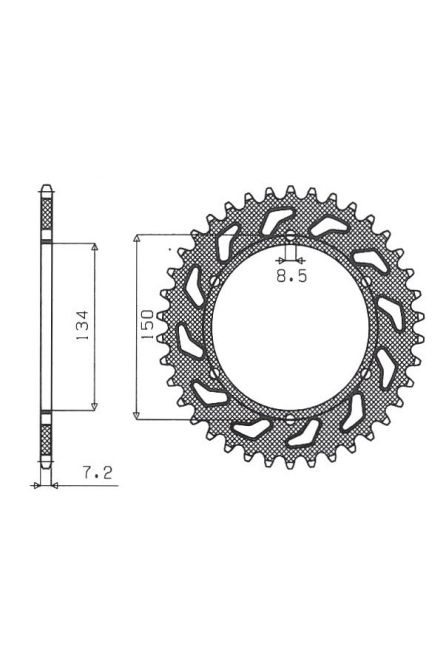 SUNSTAR ЗУБЧАТАЯ РЕЙКА ЗАДНЯЯ 463 48 KAWASAKI KMX 125 '86-'03 (JTR463.48) (ДРУГИЕ. 428) (46348JT)