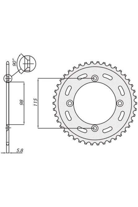 SUNSTAR ЗУБЧАТАЯ РЕЙКА ЗАДНЯЯ 4552 48 KTM SX 65 '12-'15 (JTR894.48) (ДРУГИЕ. 420) (455248JT)