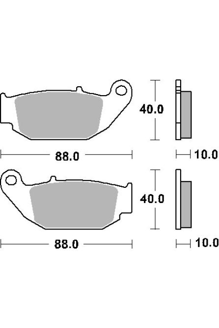 SBS ТОРМОЗНЫЕ КОЛОДКИ KH629 STREET CERAMIC ЦВЕТ ЧЕРНЫЙ ПОДХОДИТ ДЛЯ: HONDA CBR125 '11-, CRF250L/M, MSX125 ЗАДНИЕ 