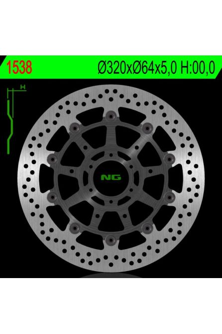 NG ТОРМОЗНОЙ ДИСК ПЕРЕДНИЙ BMW S 1000R/RR 13-18, HP4 12-17 (320X64X5,0MM) (6X8,5MM)