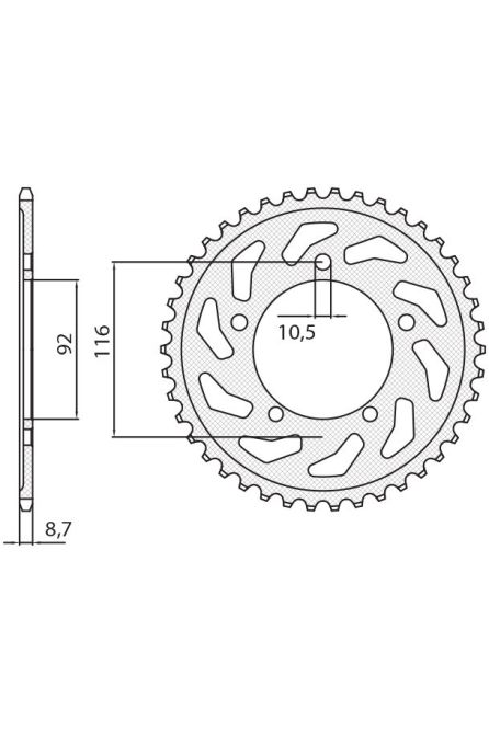 SUNSTAR ЗУБЧАТАЯ РЕЙКА ЗАДНЯЯ 4542 43 KAWASAKI ППР 1400 '06-'18 (JTR1493.43) (ДРУГИЕ. 530) (454243JT)
