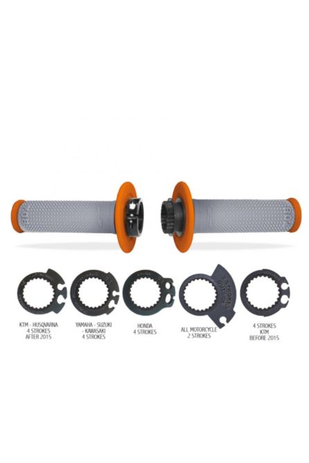 PROGRIP ГРИПСЫ PG708 OFF ROAD Z BLOKADĄ SCS LOCK ON + 5 ADAPTERÓW ROLGAZU (22+25MM) ЦВЕТ ОРАНЖЕВЫЙ СЕРЫЙ (708-293)