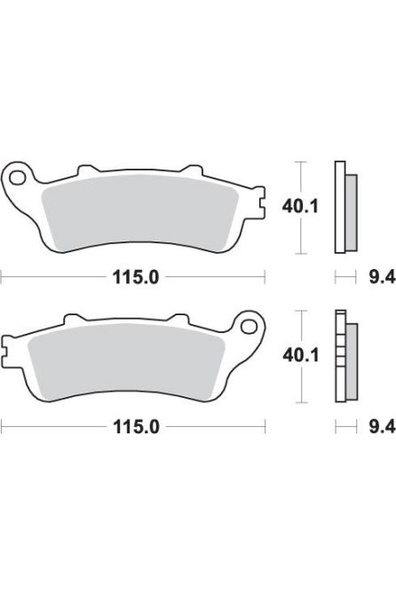 SBS ТОРМОЗНЫЕ КОЛОДКИ KH281 STREET EXCEL/RACING SINTER ЦВЕТ ЗОЛОТИСТЫЙ ПОДХОДИТ ДЛЯ: HONDA ST1100 '96, ST1300 ЗАДНИЕ
